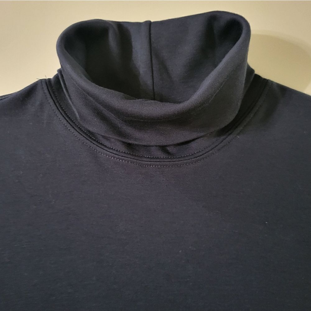 Lands' End Women's Black Cotton Long Sleeve Turtleneck Top - Picture 9 of 15
